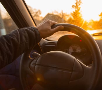 Man driving a car